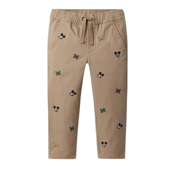 Janie and Jack x Disney Boy's Mickey Mouse Embroidered Twill Jogger - Picture 1 of 13